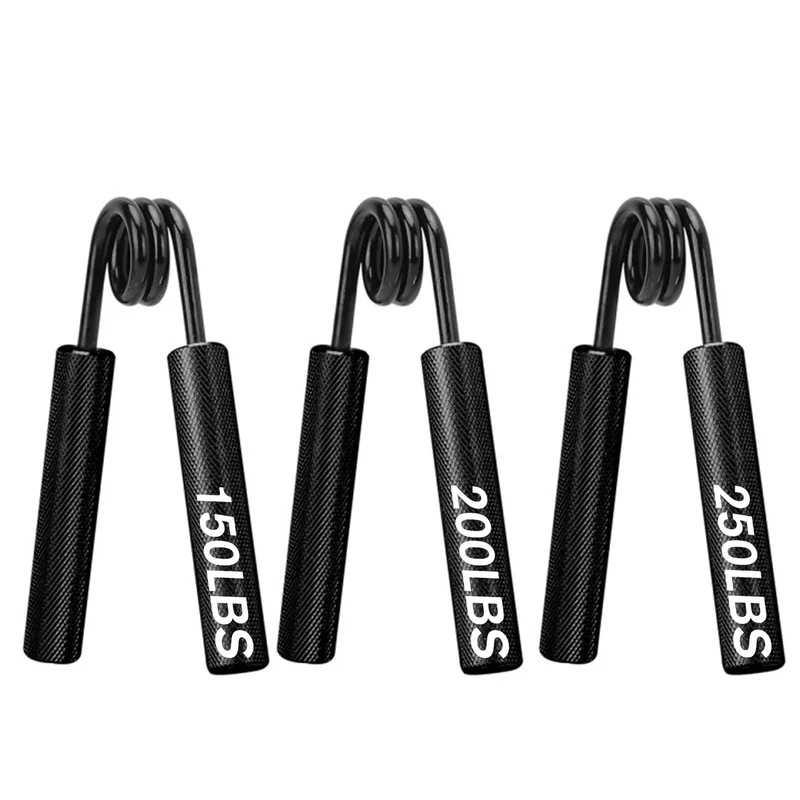 COVVY Handgriffstärker, 3er-Pack (150, 200, 250 kg) Griffkrafttrainer, Unterarmstärker, Handstärker, für Heim-Fitnessstudio und Büro, Schwarz