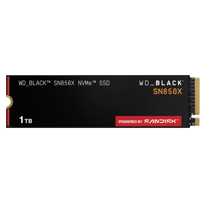 WD_BLACK SN850X NVMe SSD 1 TB interne SSD (Gaming Speicher, PCIe Gen4-Technologie, Lesen 7.300 MB/s, Schreiben 6.300 MB/s) Schwarz