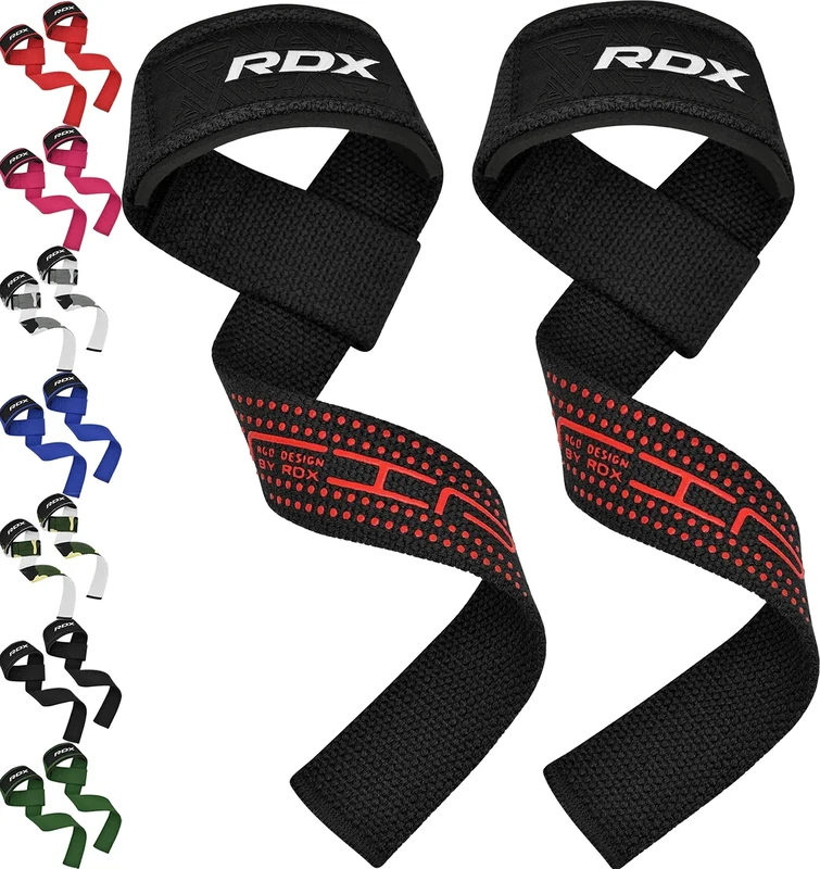 RDX Zughilfen Krafttraining Lifting Straps, 60CM Lang Profi Gym Bodybuilding Kreuzheben Gewichtheben Zubehör, 5MM Gepolstert Handgelenkschutz Griff, Fitness Powerlifting Deadlift Grip, Männer Frauen