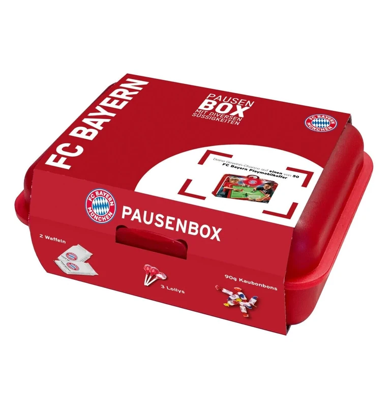 FC Bayern München FCB Pausenbox Brotbox Lunchbox mit Süßigkeiten 210 g, 0095146 - Image 1