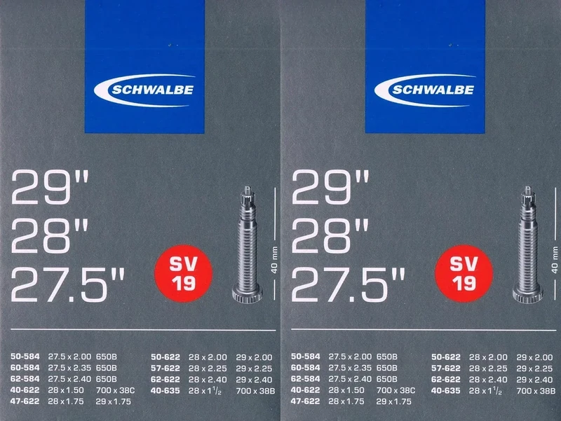 2X Schwalbe SV 19 Schlauch 29 622 Ventil: Französisch Sclaverand SV19 29 Zoll