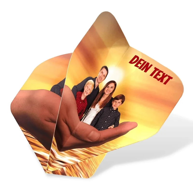 Dart Flights Bedrucken mit Bild und Namen auf 4 Seiten | 100 Mikron Dart Flights selber gestalten mit Wunschdruck 8 Sets (24 Stück) | Dart Flyer selbst gestalten als Dart-Geschenke für Männer