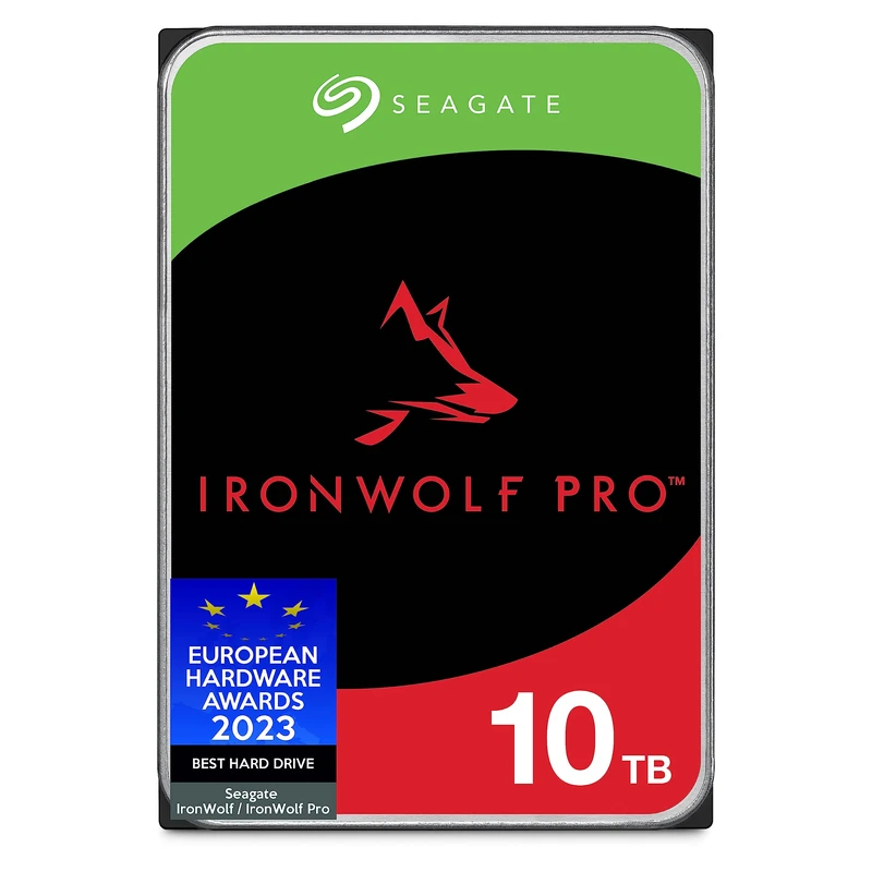 Seagate IronWolf Pro 10TB, NAS interne Festplatte, 3.5 Zoll, 7200 U/Min, CMR, 256 MB Cache, SATA 6 GB/S, inkl. 3 Jahre Rescue Service, Modellnr.: ST10000NTZ01