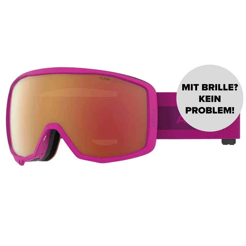 ATOMIC COUNT JR SPHERICAL Skibrille für Kinder - Pink - Komfortabler Live Fit Rahmen - Klare Sicht & besserer Blendschutz - Over The Glasses-kompatibel für Brillenträger