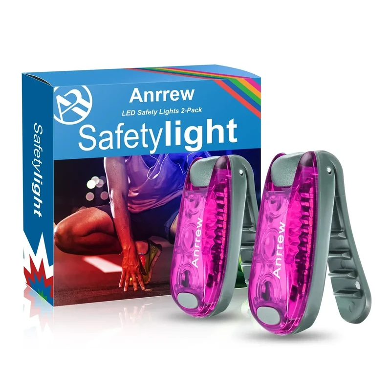 Anrrew Blinklicht Schulranzen Licht LED Sicherheitslicht 2er Set,Clip Reflektor Rucksack licht Lauflicht Kinderwagen Licht.Ideal für Jogger,Schultasche für Kinder, Kinderwagenleuchtanhänger Hund