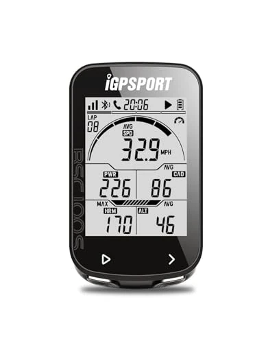iGPSPORT BSC100S Fahrradcomputer Kabellos, 2.6'' Display Fahrradtacho Kabellos, IPX7 Wasserdicht 40H Wiederaufladbare Batterie Bluetooth5.0 ANT+ (BSC100S-Black)