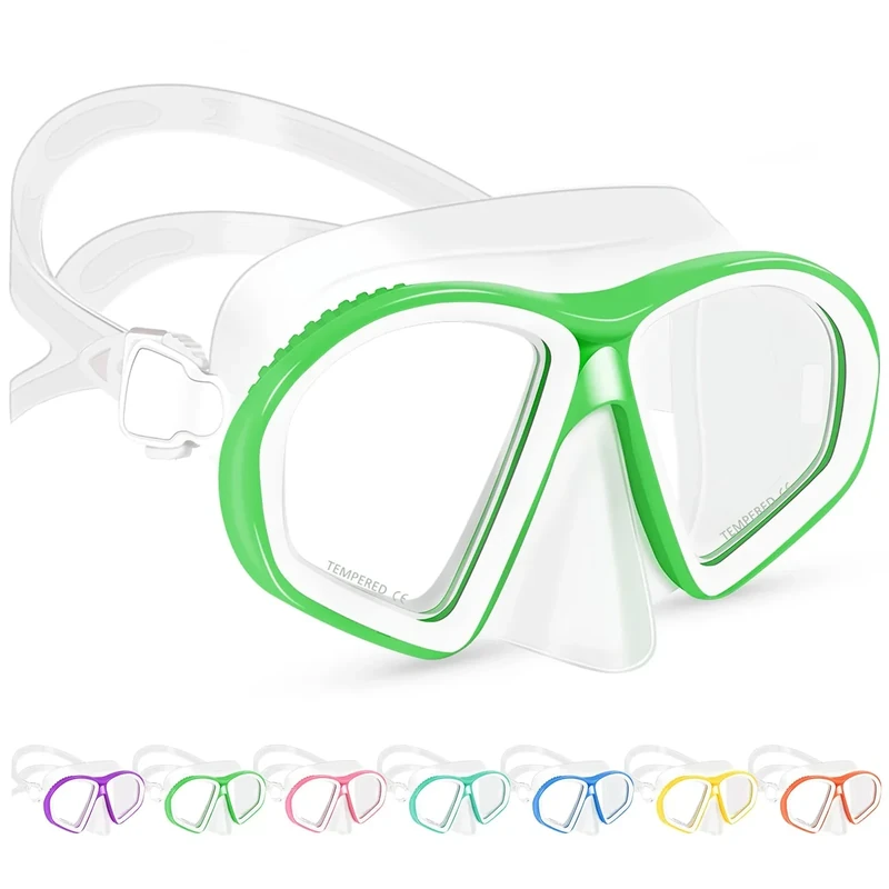 Supertrip Taucherbrille Kinder (6-14 Jahre), Tempered Glass Schwimmbrille Kinder Tauchmaske Schnorchelmaske für Jungen Mädchen