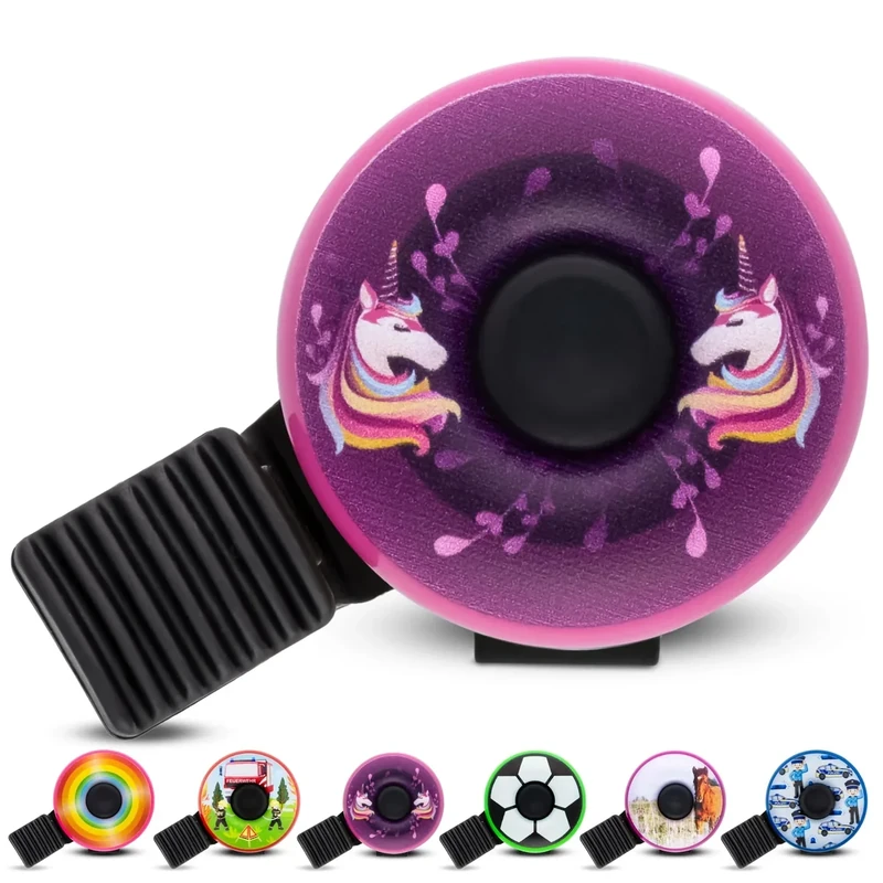 Fahrradklingel Kinder - Einhorn Motiv - Fahrradklingel Mädchen, Klingel Fahrrad Kinder, Klingel Kinderfahrrad, Laufrad - klingelt laut, einfache Montage