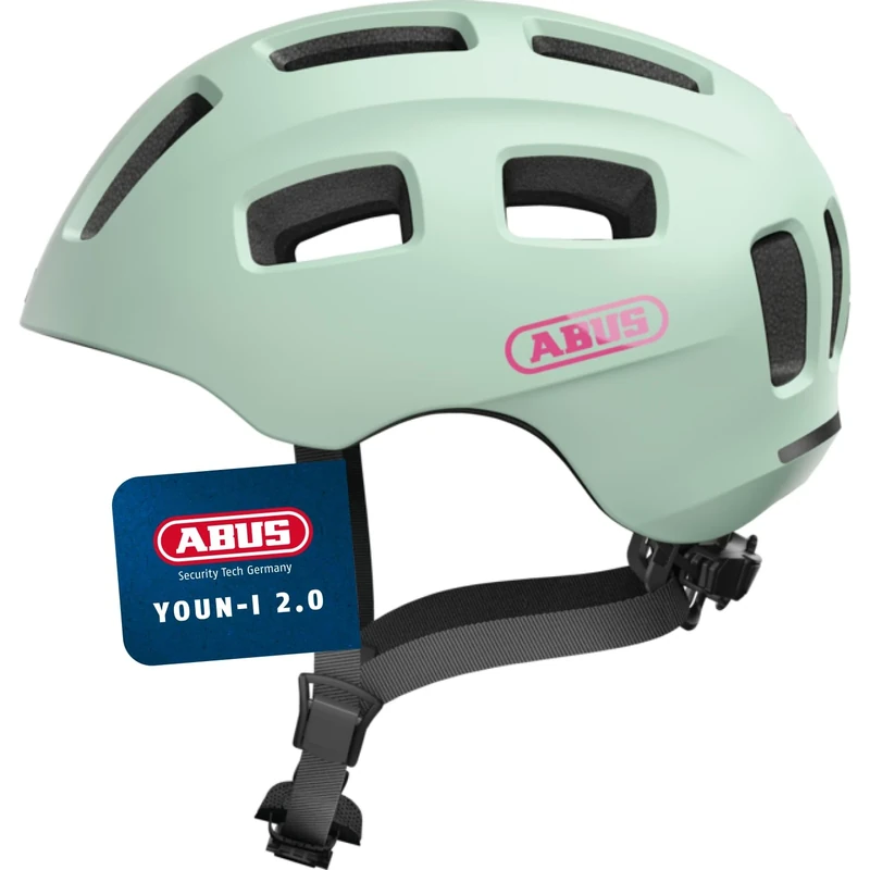 ABUS Fahrradhelm Youn-I 2.0 - mit Licht für Kinder, Jugendliche und Junge Erwachsene - für Mädchen und Jungen - Mint, GröÃŸe M