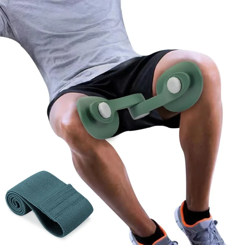 Oberschenkeltrainer 35lb Beckenboden Trainer Damen für Frau Beinpresse Po Trainer für Zuhause MäNner Trainingsgerät FitnessgeräTe SportgeräTe Zuhause Beckenbodenmuskeltrainer GesäßTrainer (Tintengrün)