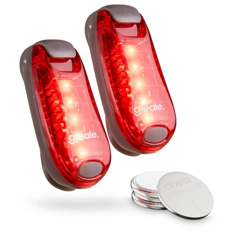greate® LED Blinklicht Schulranzen - Leuchtclip klein, leicht & mit Klettband - LED Sicherheitslicht Schulranzen, Blink Licht, Licht Clip Kinder, Schulranzen Leuchtanhänger, Rucksacklicht Kinder