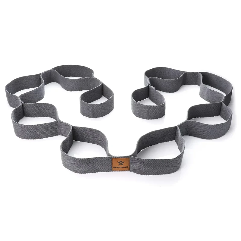 BODYMATE Dehnungsband mit 10 Schlaufen - insgesamt ca. 190cm lang - 3,8cm breit - aus 100% natürlicher Baumwolle