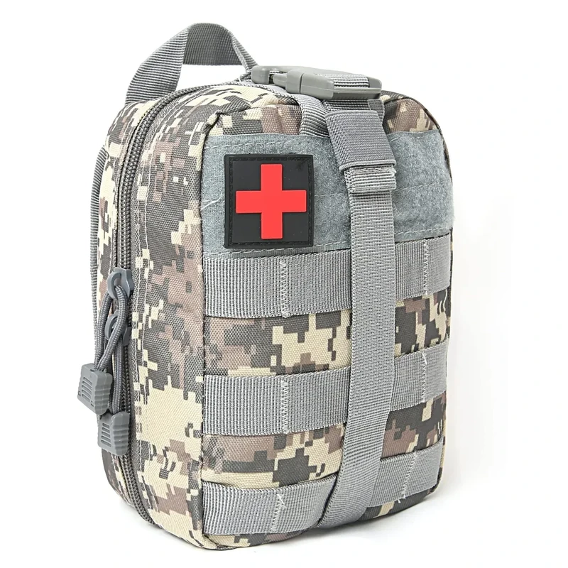 BITUOR Taktische Taschen MOLLE, EMT Kleine Pouch, wasserdichte Molle Tasche, Tactical Pouch Bag, Rip-Away Pouches, Militär Kompakt Gürteltasche für Outdoor, Camping, Reisen, Abenteuer (Camo Grau) - Image 1