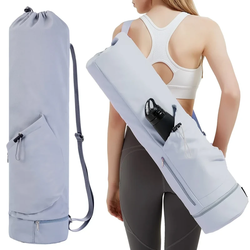 Yogatasche mit Nassfach und Flaschentasche Sporttasche Damen Verstellbarer Schultergurt Gym Yoga Tasche für Pilates Yogamatten & Yoga-Zubehör, Blau(Patent Angemeldet)