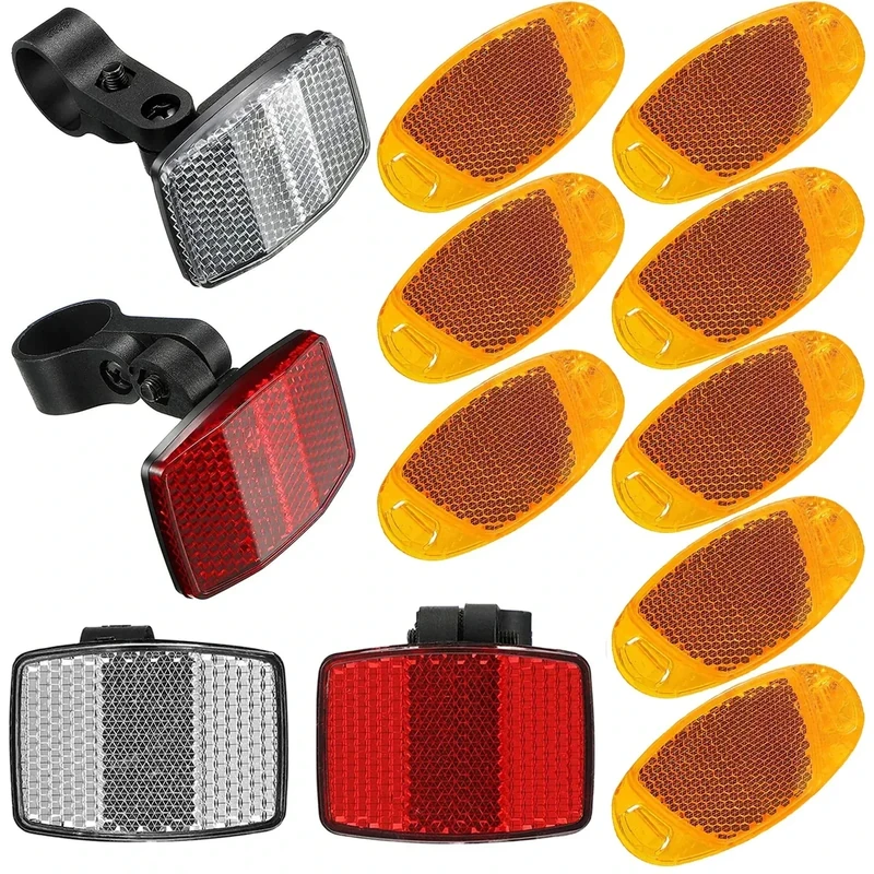 VICDUEKG 12 Stück Fahrrad Reflektor, Fahrrad Reflektoren Vorne Hinten, Speichenreflektoren Fahrrad Katzenaugen Reflektoren Set, Rückstrahler Fahrrad für MTB Fahrrad Kinder