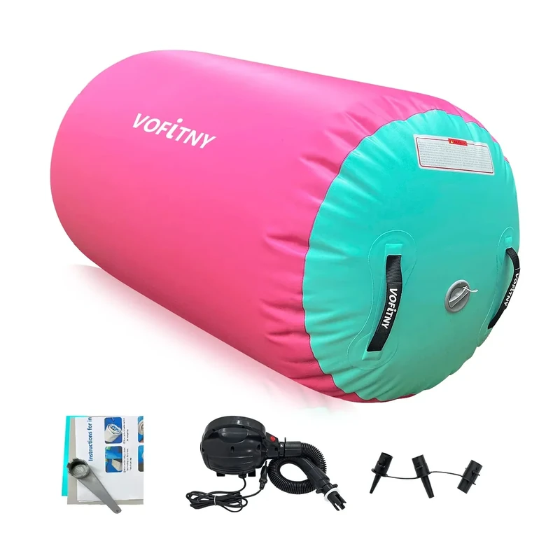 VOFiTNY Gymnastik-Rolle Tumbling Track Turnmatte 120 x 90 cm Tumble Trainer Barrel Tumbler für Spaß/Backflip/mit E-pumpe