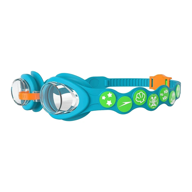 Speedo Unisex Kinder Sea Squad Spot Schwimmbrille | Schwimmen lernen | Verstellbares Band | Bequeme Passform Schwimmbrille, Azureblue/Fluogrn/Fluoora/Clr, Einheitsgröße