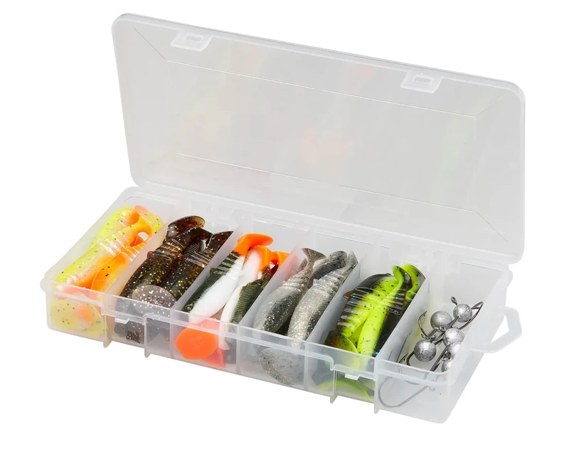 Savage Gear Cannibal Shad Kit - 6er-Pack effektiver Shads Jigköpfen - Ideal für Angler, die auf Barsch, Hecht und Zander im Süß- und Salzwasser Angeln, Assortiert, Varied