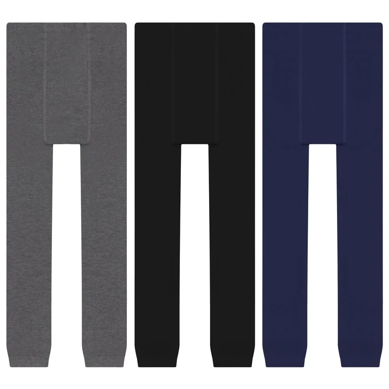 L&K-II 3er Pack Jungen Leggings Kinder Hosen Pants Herbst Frühling Baumwolle Knöchellang 2764A 146-152