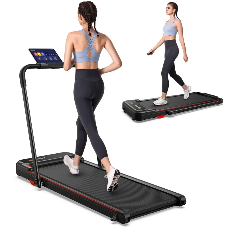 UREVO 2 in 1 Under Desk Treadmill, 2.5HP Folding Electric Treadmill Walking Jogging Machine for Home Office with Remote Control
