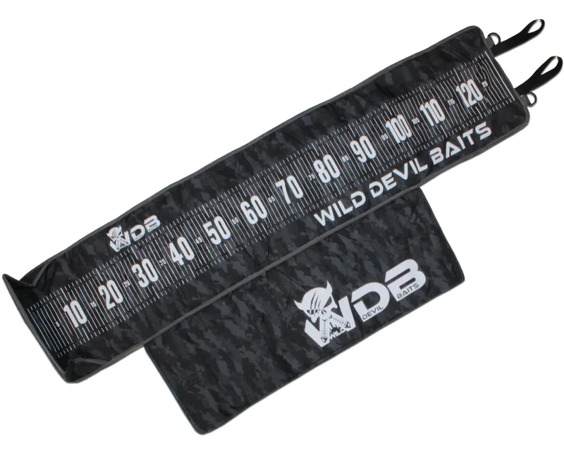Angel-Berger Wild Devil Baits Camo Measure Mat 130cm Abhakmatte mit Maßband Predatory Fish