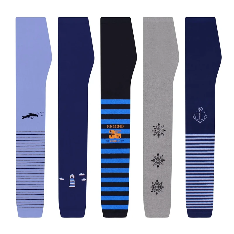 L&K-II 5er Pack Thermounterwäsche Kinder Jungen Leggings Kinder Hosen Pants Herbst Frühling Baumwolle Knöchellang 2773 98-104