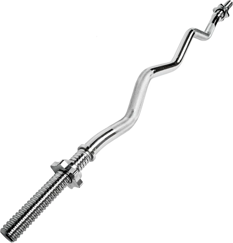 CURL verchromte Langhantel 120 cm. | Schraubverschluss | Ø Stangenbelastung: 25mm | Maximale Belastung: 130 kg