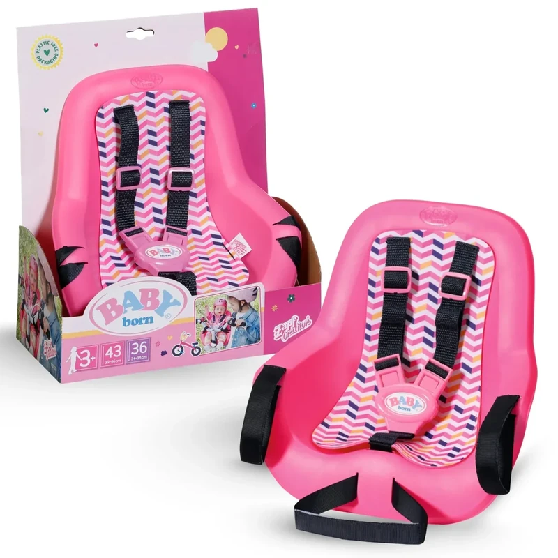 BABY born Fahrradsitz - Puppenfahrradsitz für 36cm & 43cm große Puppen - Mit Klettsystem & 3-Punkt-Gurt - Hochwertiges Puppenzubehör - Geeignet für Kinder ab 3 Jahren