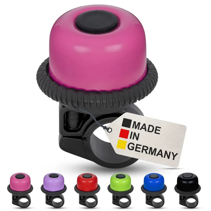 Fahrradklingel Kinder Jungen, Fahrradklingel Mädchen - Drehklingel Pink - Klingel Fahrrad Kinder, Klingel Kinderfahrrad, Laufrad - klingelt laut, einfache Montage