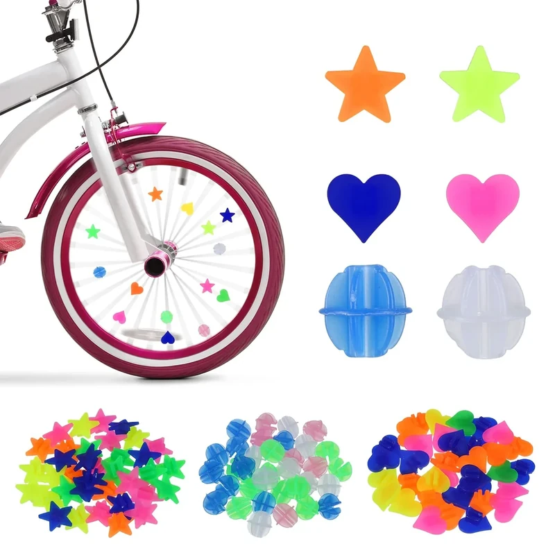 ALTcompluser 210 Stück Bunten Fahrradspeichen-Dekorationen, Speichenklicker Kinderfahrrad Leuchtendes Speichenreflektoren Kinder Fahrrad Zubehör Reflektierende Speichenperlen