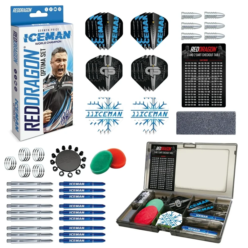 RED DRAGON Darts – Gerwyn Price Iceman – Optima Multi Accessory Pack – Professionelles Dartzubehör