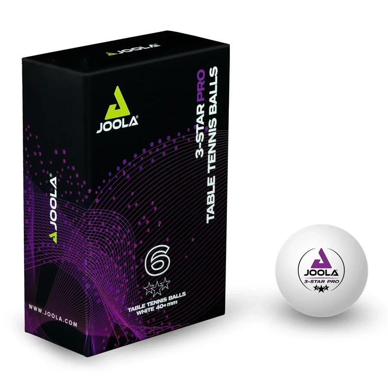 JOOLA Tischtennisbälle 3-Star PRO 40+mm Durchmesser, 3-Stern Premium Tischtennis Bälle Indoor und Outdoor Kompatibel, Weiß, 6 Stück