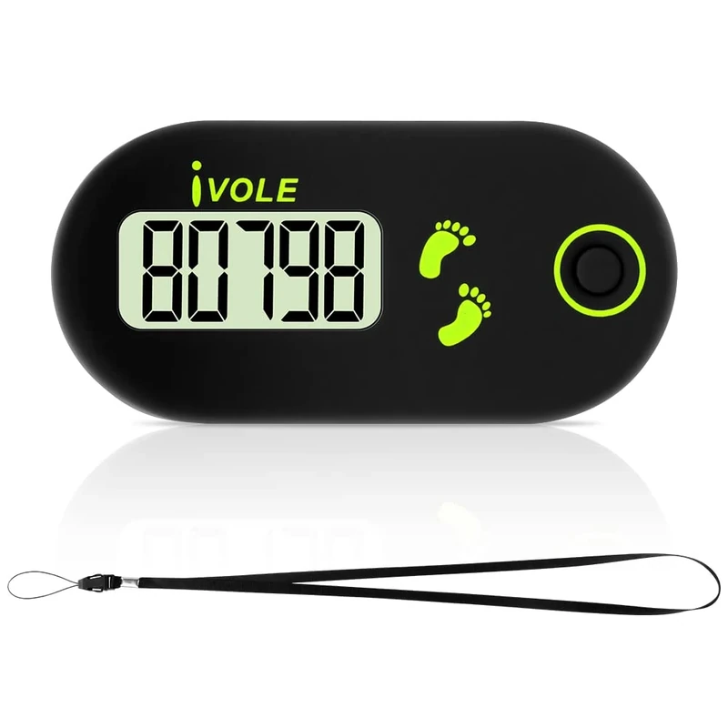 Flintronic Mini-Schrittzähler - 3D-Schrittzähler mit Clip-Lanyard, Genau für Gehen, Laufen, Sport und Senioren