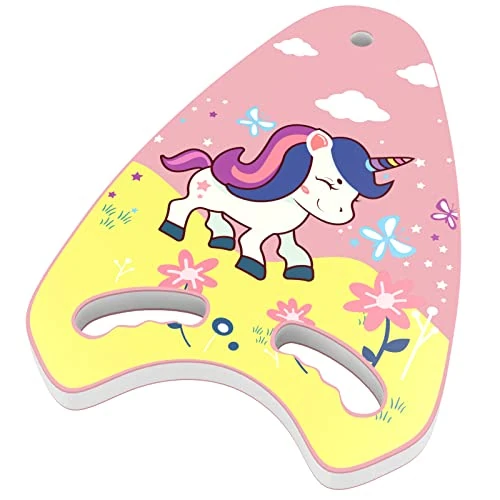 HeySplash Schwimmbrett für Kinder, Schwimmen Kickboard Trainingsausrüstung Kinder Schwimmhilfe mit Griffen und Cartoon Muster V-Förmige Schwimmtrainingsausrüstung Schwimmbrett für Junge Mädchen, Rosa
