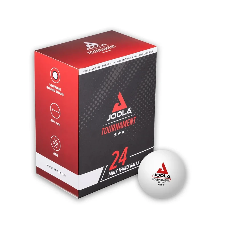 JOOLA Tischtennisbälle Tournament Selektierte 40+mm Durchmesser, 3-Stern Premium Tischtennis Bälle Indoor und Outdoor Kompatibel, Weiß (24er Pack)