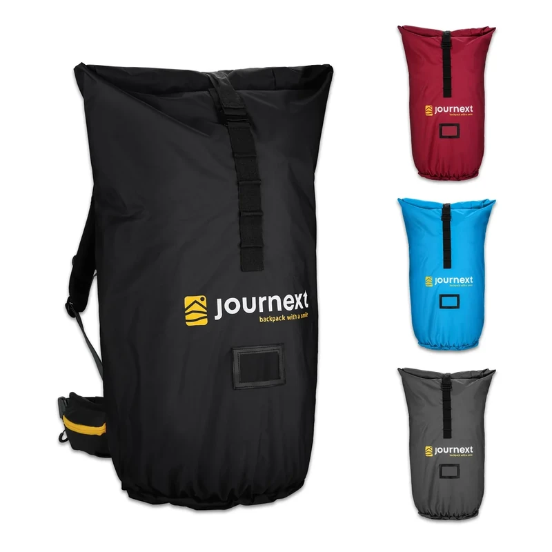 Journext 2 in 1 Rucksack Schutzhülle & Regenschutz/Flight Cover Rucksack/Schutzhülle Flugzeug, Bahn und Bus/Flight Bag/Backpack Cover/Rucksack Schutz (pure black, M) - Image 1