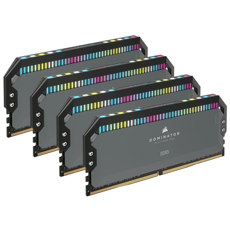 Corsair DOMINATOR PLATINUM RGB DDR5 64GB (4x16GB) DDR5 5600MHz CL36 AMD EXPO Intel XMP iCUE Kompatibler Computerspeicher - Grau (CMT64GX5M4B5600Z36)