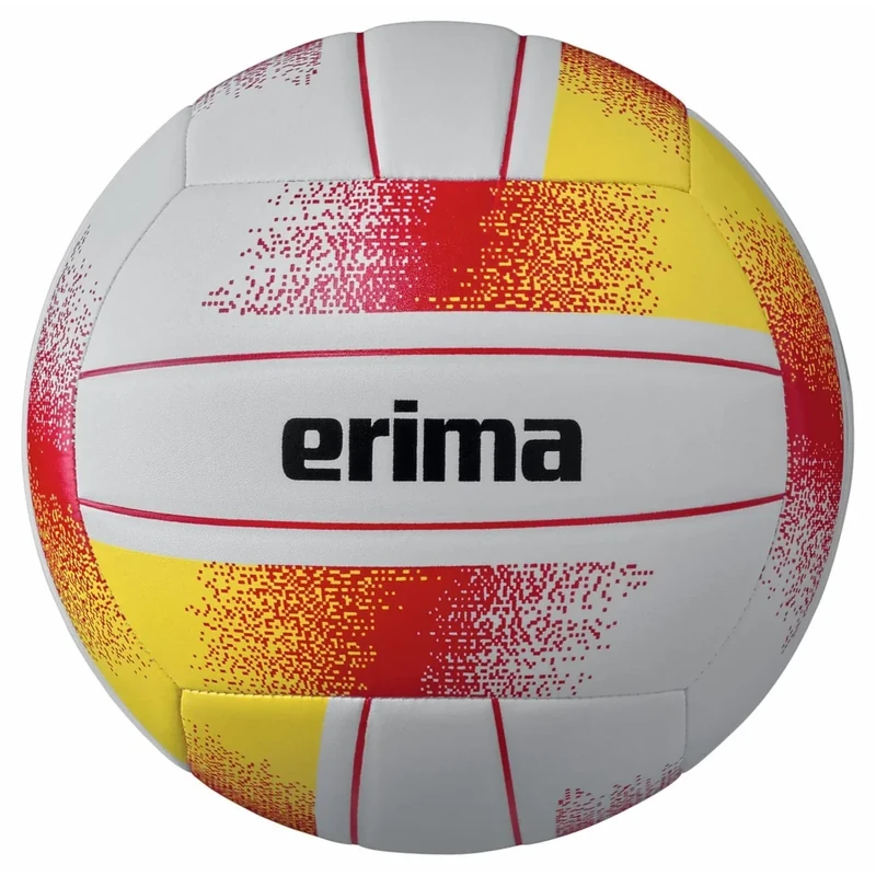 Erima Unisex – Erwachsene Allround Volleyball (7402302), weiß/rot/gelb, 5