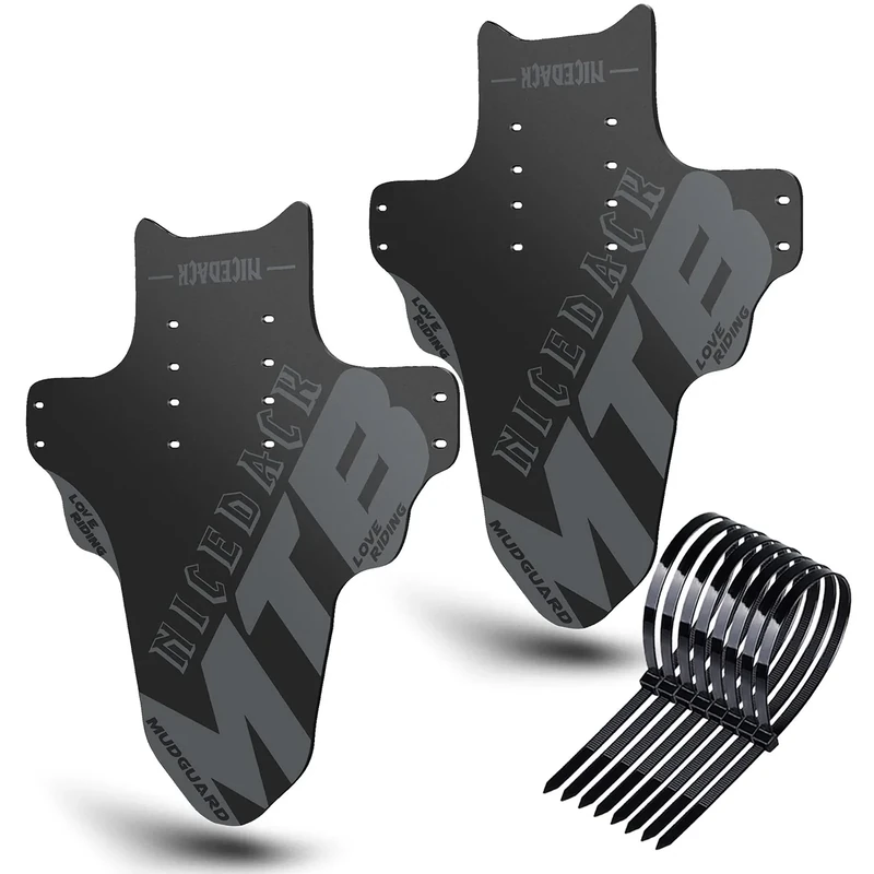 NICEDACK Schutzbleche Mountainbike, 2 Stück Mudguard Fit 20''- 29 Zoll MTB Schutzblech Vorne und Hinten Kompatibler Fahrrad Spritzschutz, Grau