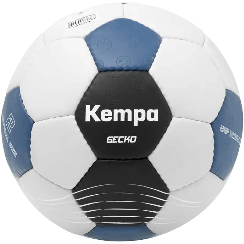 Kempa Gecko Handball Spielball und Trainingsball - softes und griffiges Obermaterial - geeignet für das Spielen mit Harz - Ball für Kinder und Erwachsene, grau/blau