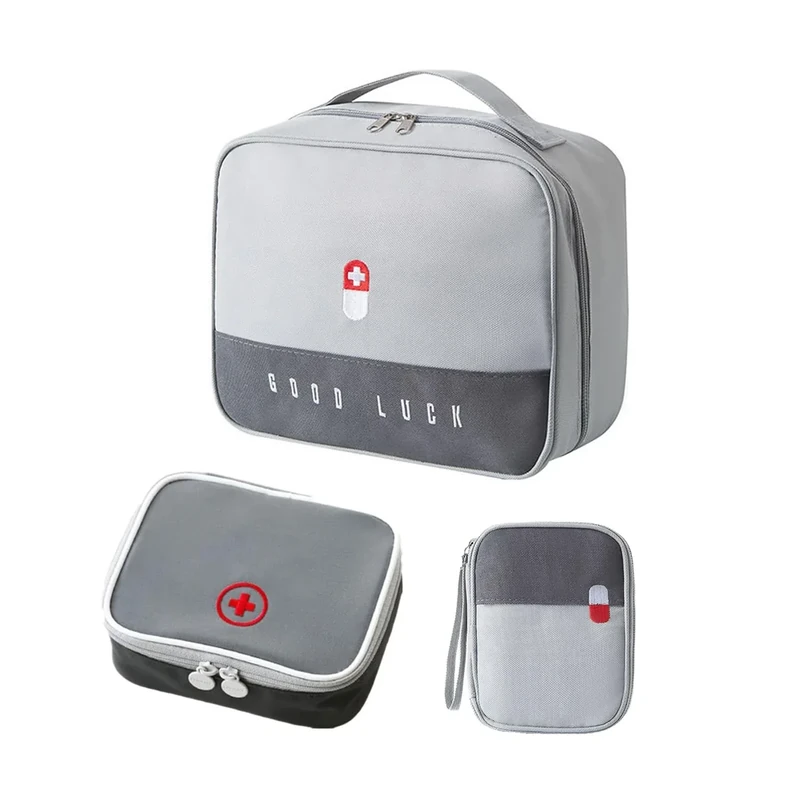 CHENKEE Medikament Tasche, 3 Stück wasserdichte Medizin Aufbewahrungstasche Medikamententasche Leer Erste Hilfe Tasche Große Kapazität Medizinische Notfalltasche für Home, Office, Reisen (Grau)
