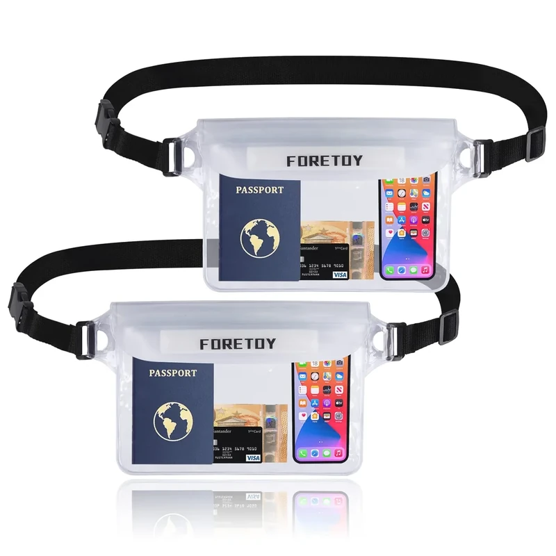 wasserdichte Tasche, wasserdichter Beutel mit verstellbarem Hüftgurt, wasserfeste Bauchtasche wasserdichte Handyhülle IP68 für Fotografieren geeignet für Wassersport Schwimmen Strand Boot Fahren usw