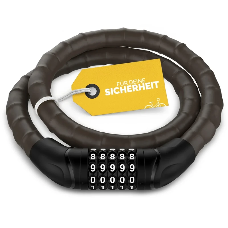 DANSI Panzerschloss Fahrrad I sicherer Diebstahlschutz mit 2 Schlüsseln I Fahrrad schloss, bike lock, Fahrradschloss, Fahrradschlösser, E-Bike (Fahrradschloss mit Zahlenkombination, 18 x 850 mm)