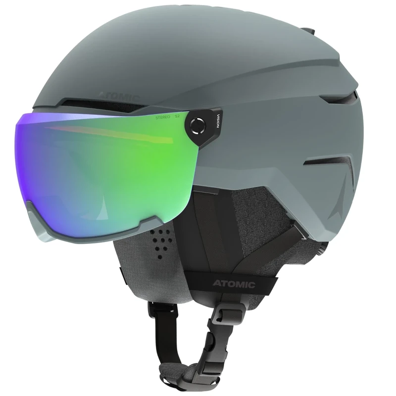 ATOMIC Savor Visor Stereo Skihelm mit Visier - Maximale Stoßdämpfung - Active Aircon Belüftungssystem - Hochwertige Verspiegelung für klare Sicht