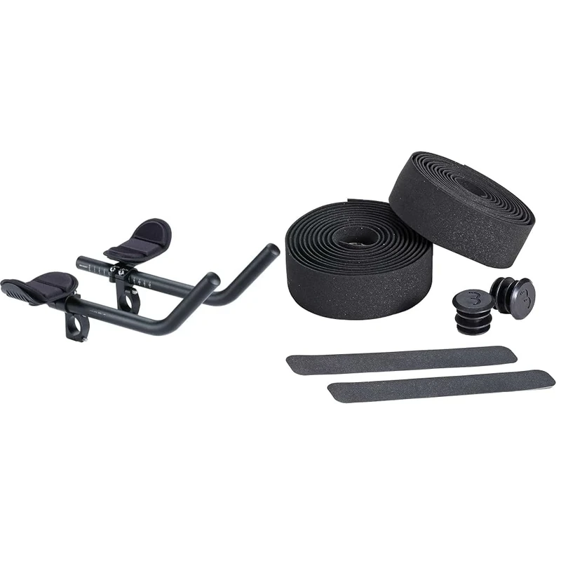 BBB Cycling Aero Bars Maximale Aerodynamik Fahrradlenker & RaceRibbon BHT-01 Lenkerband, schwarz, 200 x 3 cm
