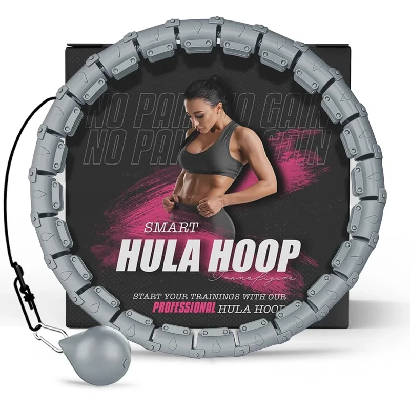 Active 100 Gewichteter Hula Hoop, Infinity Smart Hula Hoops mit 16 Knoten, 360 Grad Auto-Spinning Ballmassage, Infinity Hoop für Erwachsene, Fitnessgerät zur Gewichtsabnahme