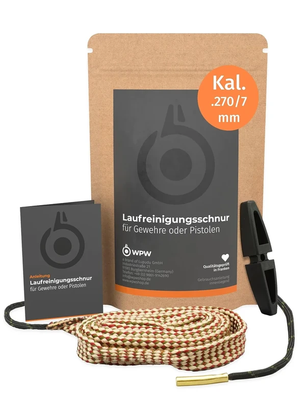 WPW Laufreinigungsschnur für Gewehre als Waffenreinigungsset & Laufreiniger, Kaliber .270 Win., Kaliber 7x64, Kaliber 7 mm, Büchsen & Langwaffen