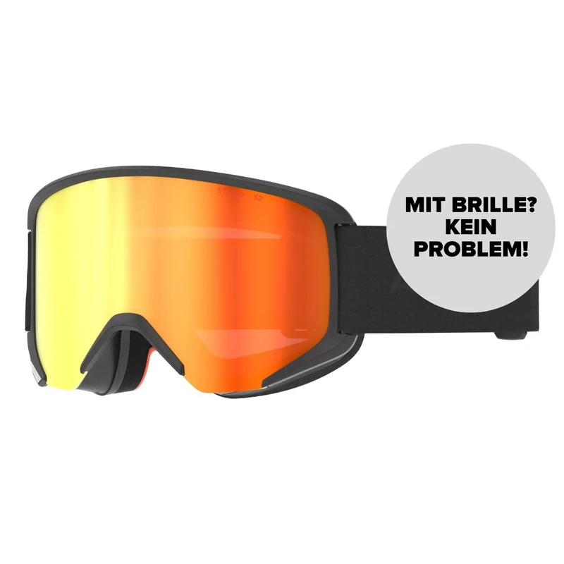 ATOMIC SAVOR STEREO Skibrille - Black - Klare Sicht & Blendschutz - Hochwertige Verspiegelung - Live Fit Rahmen - Over The Glasses-kompatibel für Brillenträger