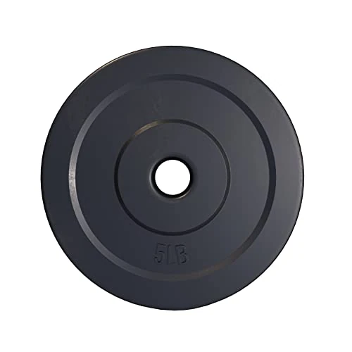 GORILLA SPORTS® Kunststoff-Hantelscheiben – 6,3 cm, 2,5 m, 25 kg, 15,9 kg, Durchmesser 2,5 cm, Zement, Schwarz – Hantelscheiben für Heimstudio, Gewichtheben, Powerlifting, Übung, Krafttraining,