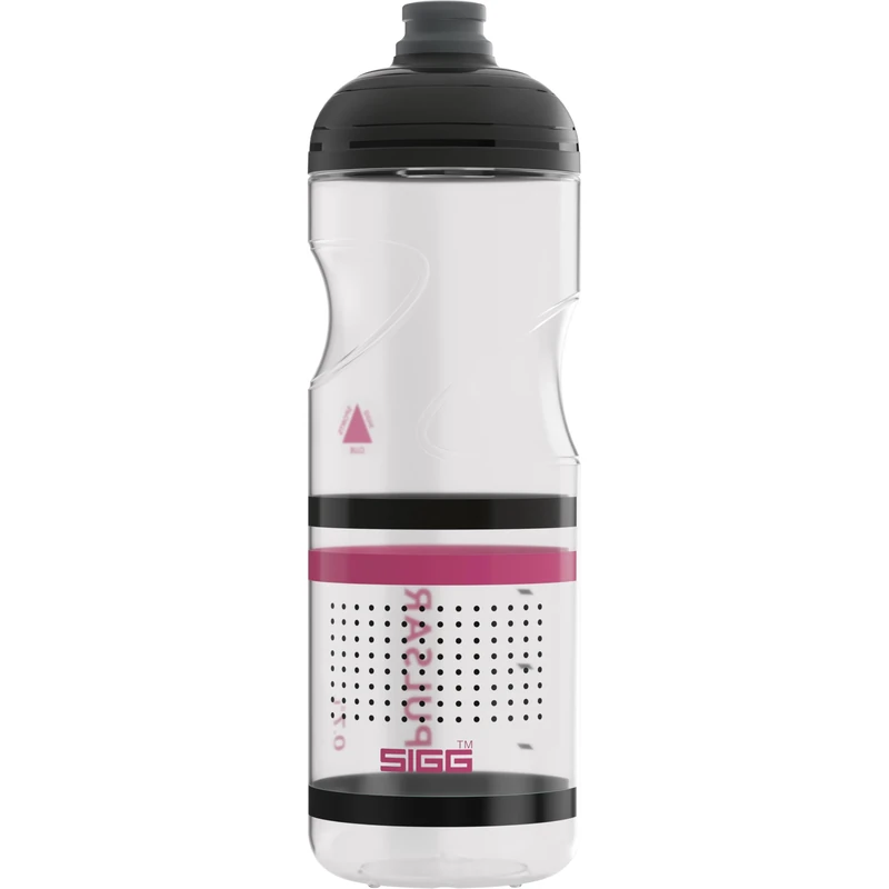 Sigg - Fahrrad Trinkflasche - Pulsar Transparent Pink - Quetschbar - Spülmaschinenfest - Federleicht - Auslaufsicher - BPA-frei - Sport & Fahrrad Zubehör - Pink & Schwarz - 0,75L